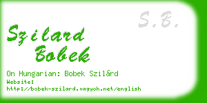 szilard bobek business card
